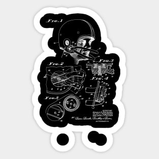 Football Helmet Vintage Patent Drawing Funny Novelty Sticker